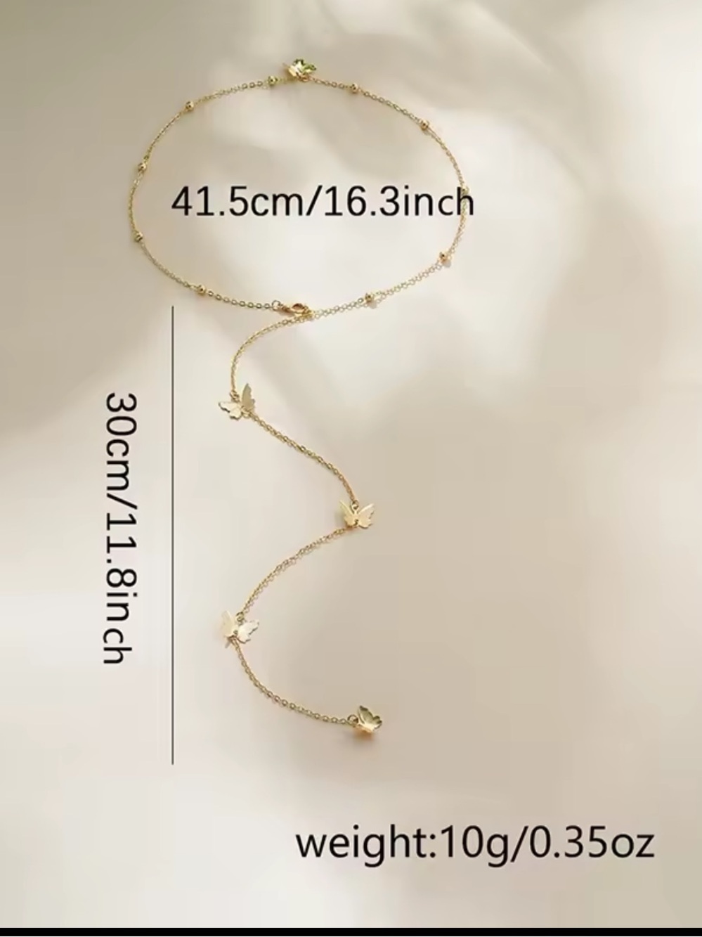 Gold Butterfly Backdrop Y-Necklace - Picture 5 of 6